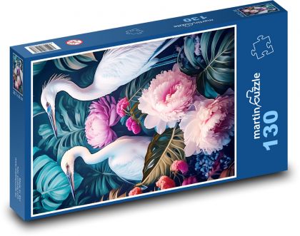 Fantasy herons - Puzzle 130 pieces, size 28.7x20 cm 