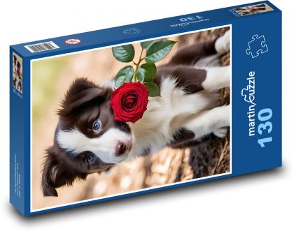 Border kolie - štěně - puzzle 130 dílků