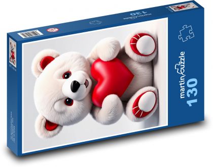 Valentínsky medvedík - Puzzle 130 dielikov, rozmer 28,7x20 cm 