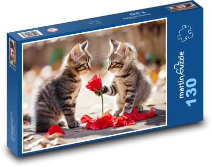 Valentinstagsgeschenk - Kätzchen - Puzzle - 130 Teile