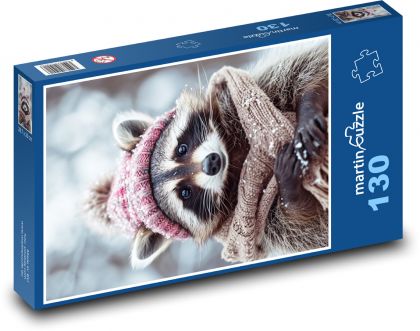 Waschbär in Kleidung - Puzzle - 130 Teile
