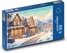 Vánoční vesnice Puzzle 130 - 28,7x20 cm
