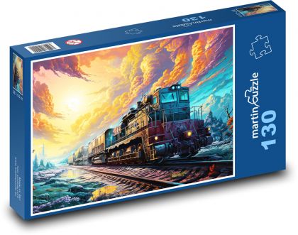 Vlak fantasy - Puzzle 130 dílků, rozměr 28,7x20 cm