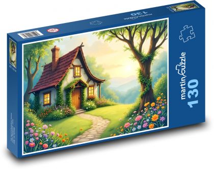 Chalupa - Puzzle 130 dílků, rozměr 28,7x20 cm