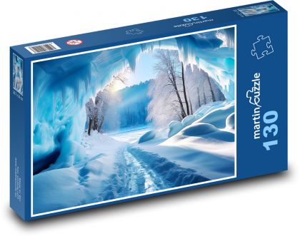 Śnieżna natura - Puzzle 130 elementów, rozmiar 28,7x20 cm
