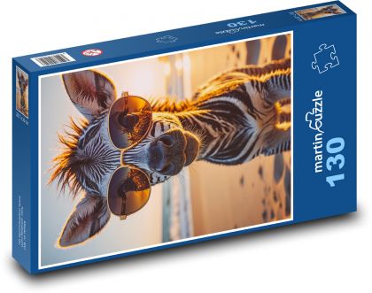 Zebra w okularach - Puzzle 130 elementów, rozmiar 28,7x20 cm