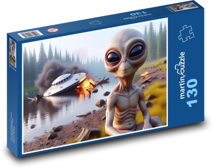 Ufo - Puzzle 130 elementów, rozmiar 28,7x20 cm