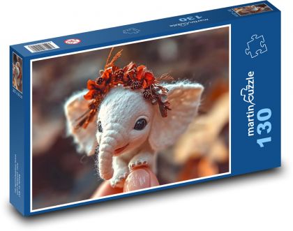 Slon - Puzzle 130 dílků, rozměr 28,7x20 cm