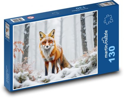 Lis w lesie - Puzzle 130 elementów, rozmiar 28,7x20 cm