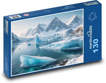 Lodowce - Puzzle 130 elementów, rozmiar 28,7x20 cm