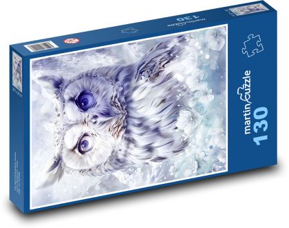 Sova - květiny - puzzle 130 dílků