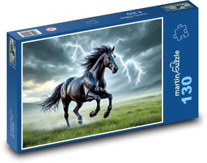 Horse in a Storm - Puzzle 130 pieces, size 28.7x20 cm 