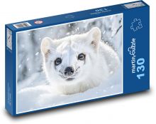 Weasel in the snow Puzzle 130 pieces - 28.7 x 20 cm