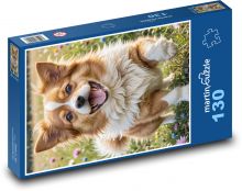 Dog in meadow flowers Puzzle 130 pieces - 28.7 x 20 cm 
