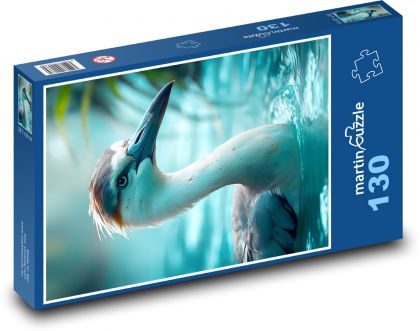 Żuraw - ptak - Puzzle 130 elementów, rozmiar 28,7x20 cm