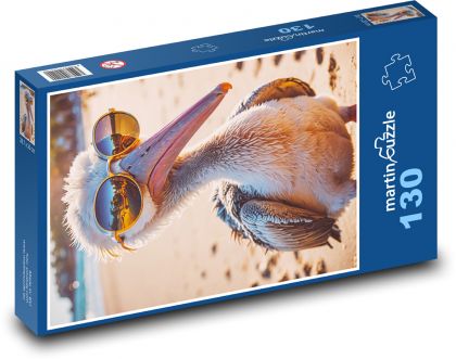 Bird in glasses - Puzzle 130 pieces, size 28.7x20 cm 