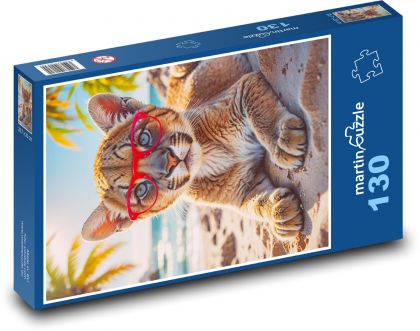 Puma in Brille - Puzzle - 130 Teile