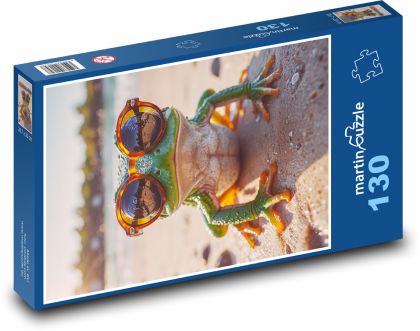 Żaba w okularach - Puzzle 130 elementów, rozmiar 28,7x20 cm