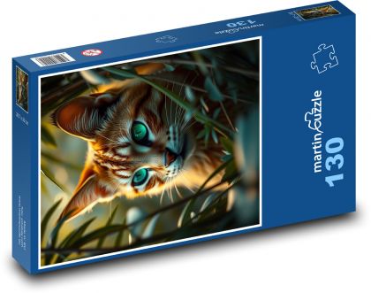 Green-eyed cat - Puzzle 130 pieces, size 28.7x20 cm 