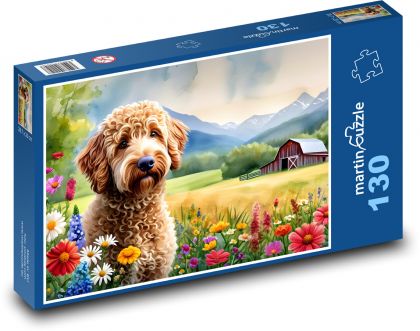 Pes na vidieku - Puzzle 130 dielikov, rozmer 28,7x20 cm 
