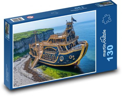 Łódź na morzu - Puzzle 130 elementów, rozmiar 28,7x20 cm