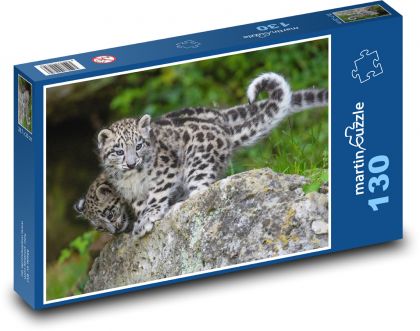 Leopard cubs - Puzzle 130 elementów, rozmiar 28,7x20 cm