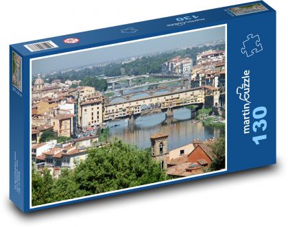 Rieka Arno - Ponte vecchio, Florencia - Puzzle 130 dielikov, rozmer 28,7x20 cm 