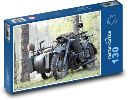 Motorka se sajdou - Puzzle 130 dílků, rozměr 28,7x20 cm