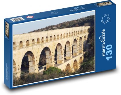 Pont du Gard - Akvadukt - Puzzle 130 dielikov, rozmer 28,7x20 cm 