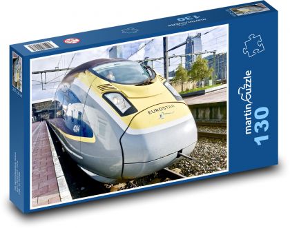 Pociąg - Tor kolejowy - Puzzle 130 elementów, rozmiar 28,7x20 cm