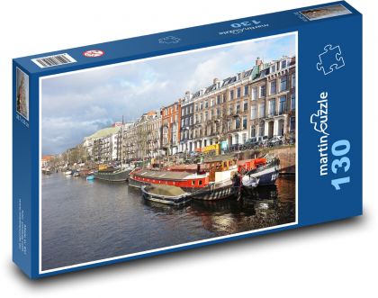 Amsterdam - kanál - puzzle 130 dílků