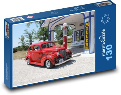 Červené auto - puzzle 130 dílků