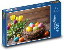 Painted eggs, Easter Puzzle 130 pieces - 28.7 x 20 cm 