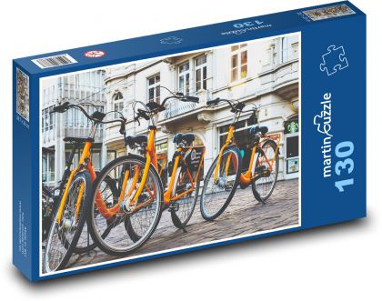Bicykle na ulici - Puzzle 130 dielikov, rozmer 28,7x20 cm 