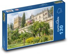 Hrad - zahrada, palmy Puzzle 130 dílků - 28,7 x 20 cm