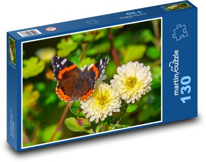 Motýľ - kvety - Puzzle 130 dielikov, rozmer 28,7x20 cm 