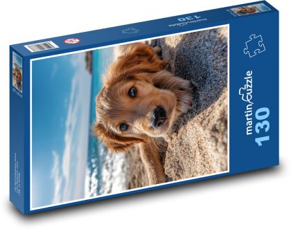 Puppy on the beach - Puzzle 130 pieces, size 28.7x20 cm 