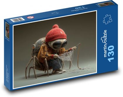 Pavúk splieta pavučinu - Puzzle 130 dielikov, rozmer 28,7x20 cm 