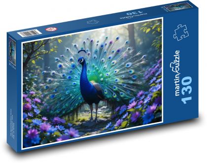 Peacock - Puzzle 130 pieces, size 28.7x20 cm 
