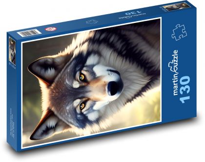 Wilk - Puzzle 130 elementów, rozmiar 28,7x20 cm