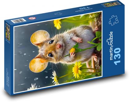 Myš v dešti - puzzle 130 dílků