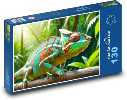 Chameleón - jašterica - Puzzle 130 dielikov, rozmer 28,7x20 cm 