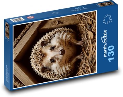 Jeż w domu - Puzzle 130 elementów, rozmiar 28,7x20 cm