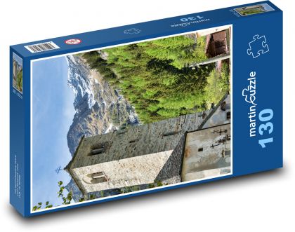 Kostol - Alpy - Puzzle 130 dielikov, rozmer 28,7x20 cm 