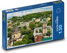 Město Lvov - Ukrajina Puzzle 130 dílků - 28,7 x 20 cm
