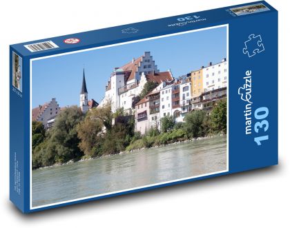 Wasserburg - Německo - Puzzle 130 dílků, rozměr 28,7x20 cm