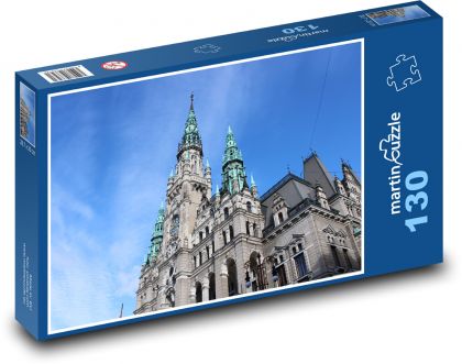 Republika Czeska - Ratusz - Puzzle 130 elementów, rozmiar 28,7x20 cm