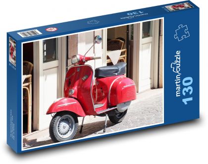 Červená Vespa - Puzzle 130 dielikov, rozmer 28,7x20 cm 