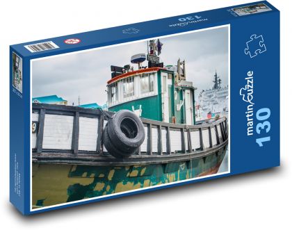 Rybársky čln - Puzzle 130 dielikov, rozmer 28,7x20 cm 