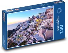 Santorini - západ slunce Puzzle 130 dílků - 28,7 x 20 cm